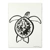 Image 1 : Wyland, "Turtle" Original Sumi Ink Painting, Hand Signed with Certificate of Authenticity.