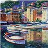 Image 2 : Howard Behrens (1933-2014), "Portofino Harbor" Limited Edition Hand Embellished Giclee on Canvas wit