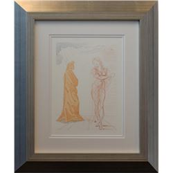 Salvador Dali- Original Color Woodcut on B.F.K. Rives Paper "Hell Canto 2"
