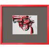 Image 1 : Andy Warhol "Gun, c.1981-82 (black and red on white)" Custom Framed Offset Lithograph