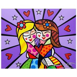 Romero Britto "Happiness" Hand Signed Limited Edition Giclee on Canvas; Authenticated