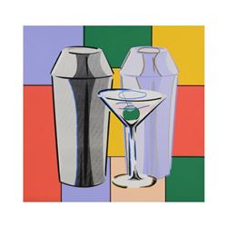 Steve Kaufman (1960-2010),  My Martini  Hand Embellished Limited Edition Silkscreen Silkscreen on Ca