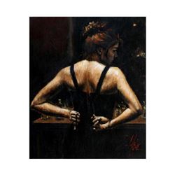 Fabian Perez, "Medias Negras VI" Hand Textured Limited Edition Giclee on Board. Hand Signed and Numb