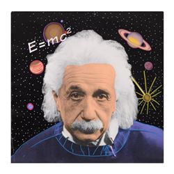 Steve Kaufman (1960-2010),  Einstein  Hand Painted Limited Edition Silkscreen on Canvas from an HC E