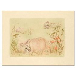 Edna Hibel (1917-2014), "Worcester Cat" Limited Edition Lithograph on Rice Paper, Numbered and Hand 