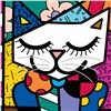 Image 2 : Romero Britto "New Sam Cat" Hand Signed Giclee on Canvas; Authenticated