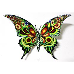 Patricia Govezensky- Original Painting on Cutout Steel  Butterfly CLXXII 