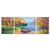 Image 1 : Alexander Antanenka, "Weekend Outing" Original Oil Triptych Painting on Canvas (44" x 16"), Hand Sig