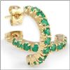 Image 1 : Plated 18KT Yellow Gold 3.27ctw Green Agate and Diamond Earrings