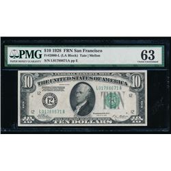 1928 $10 San Francisco Federal Reserve Note PMG 63