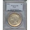 Image 1 : 1921 $1 Peace Silver Dollar Coin PCGS AU50