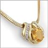 Image 1 : Plated 18KT Yellow Gold 7.49ct Citrine and Diamond Pendant with Chain