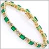 Image 1 : Plated 18KT Yellow Gold 12.33ctw Green Agate and Diamond Bracelet