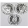 Image 2 : THREE COLORIZED AMERICAN SILVER EAGLES