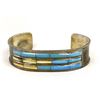 Image 1 : Zuni Sterling & Turquoise Overlay Cuff Bracelet 24
