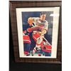 Image 1 : TED LINDSAY SIGNED & FRAMED HOCKEY PRINT