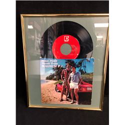 MIKE POST THEME FROM MAGNUM P.I VINYL RECORD (FRAMED)