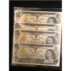 1973 $1 UNCIRCULATED SEQUENTIAL CANADIAN BANK NOTES