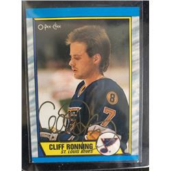 CLIFF RONNING SIGNED O-PEE-CHEE HOCKEY CARD