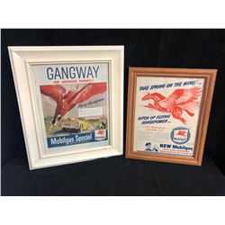 VINTAGE MOBILGAS FRAMED ADS
