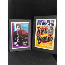 FATS DOMINO & B.B KING FRAMED CONCERT POSTERS LOT