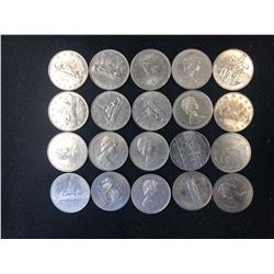 1960-70'S CANADIAN SILVER DOLLAR LOT