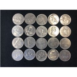 1960-70'S CANADIAN SILVER DOLLAR LOT