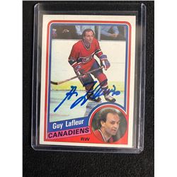 GUY LAFLEUR SIGNED CANADIENS HOCKEY CARD