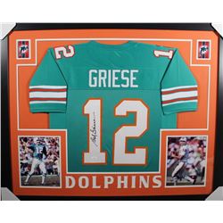 Bob Griese Signed 35x43 Custom Framed Dolphins Jersey (JSA COA)