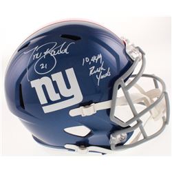 Tiki Barber Signed New York Giants Full-Size Speed Helmet Inscribed "10,449 Rush Yards" (JSA COA)