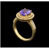 Image 4 : 14KT Yellow Gold 3.02 ctw Tanzanite and Diamond Ring