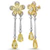 18k Yellow Gold 4.94CTW Diamond and Golden Beryl Earrings, (SI1-SI2/G-H)