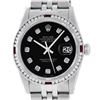 Image 1 : Rolex Mens SS Black Diamond & Ruby Channel Set Diamond Datejust Wristwatch