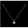 Image 2 : 0.55 ctw Diamond Pendant With Chain - 18KT White Gold