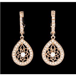 0.60 ctw Diamond Earrings - 14KT Rose Gold