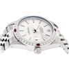 Image 8 : Rolex Mens Stainless Steel Silver Index Diamond & Ruby 36MM Datejust Wristwatch