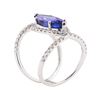 Image 4 : 5.24 ctw Tanzanite and Diamond Ring - 18KT White Gold