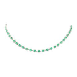 15.42 ctw Emerald and Diamond Necklace - Platinum