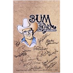"Bum and the Boys Golf Tournament" 11x17 Poster Signed By (10) with Bum Phillips, Ken Burroughs, Rob