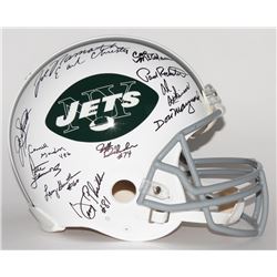 1969 Jets Authentic Pro-Line Throwback Helmet Team Signed by (24) with Joe Namath, Don Maynard, Paul