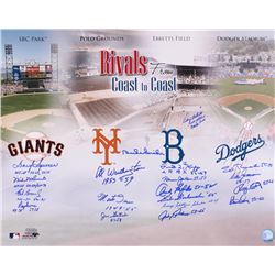 Coast to Coast Rivals 16x20 Photo Signed by (19) with Duke Snider, Monte Irvin, Don Zimmer, Johnny P