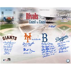 Coast to Coast Rivals 16x20 Photo Signed by (18) with Duke Snider, Monte Irvin, Don Zimmer, Johnny P