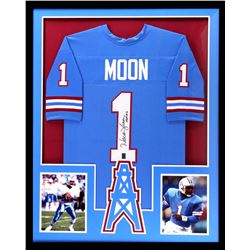 Warren Moon Signed 34x42 Custom Framed Jersey Inscribed "HOF 06" (Radtke COA)