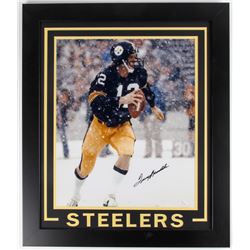 Terry Bradshaw Signed Steelers 23.5x27.5 Framed Photo Display (JSA COA)