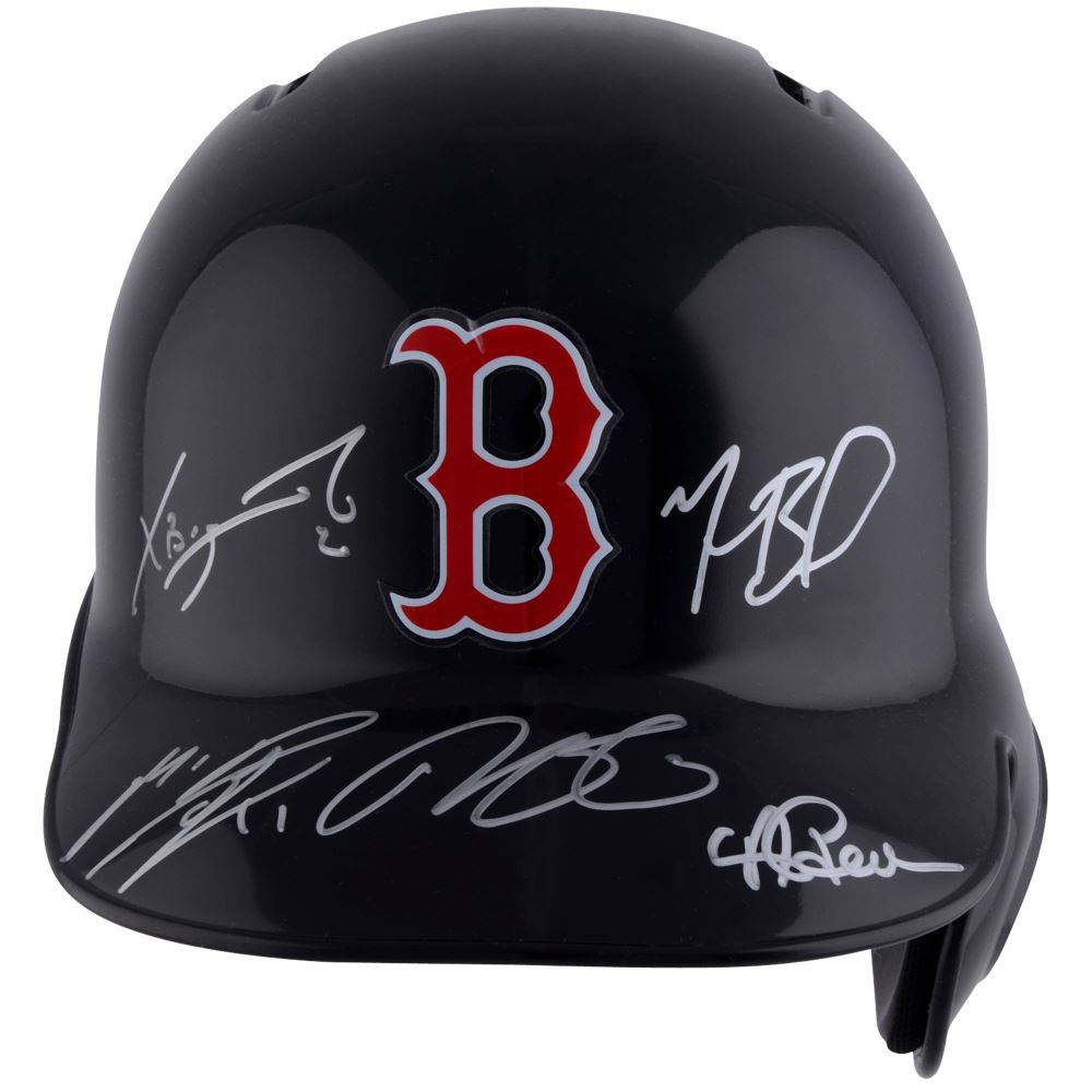 Red Sox FullSize Batting Helmet Signed by (5) with Andrew Benintendi
