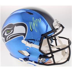 Marshawn Lynch Signed Seattle Seahawks Full-Size Authentic On-Field Chrome Speed Helmet (Radtke COA)