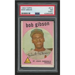 1959 Topps #514 Bob Gibson RC (PSA 7)(MC)