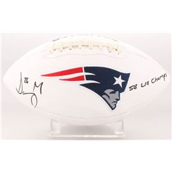 Sony Michel Signed New England Patriots Logo Football Inscribed "SB LIII Champs" (Beckett COA)
