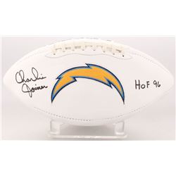 Charlie Joiner Signed San Diego Chargers Logo Football Inscribed "HOF 96" (Beckett COA)