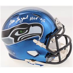 Steve Largent Signed Seattle Seahawks Chrome Speed Mini-Helmet Inscribed "HOF 95" (JSA COA)